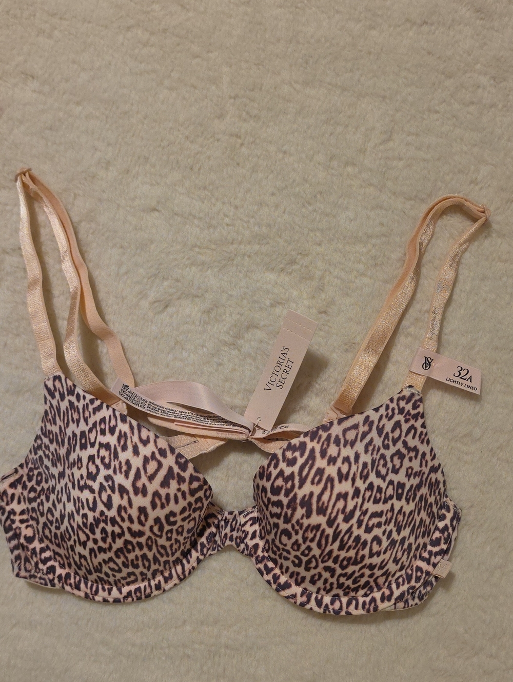 NWT Victoria's Secret Pink Leopard Print 32A Bra LIGHTLY LINED